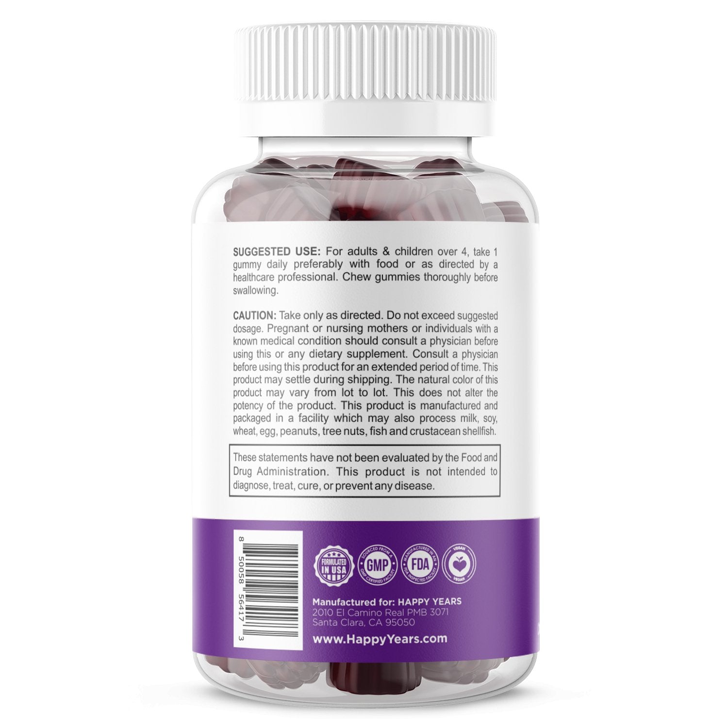 Elderberry Gummies Vegan (Kids) - Happy Years
